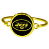 New York Jets Gold Tone Bangle Bracelet