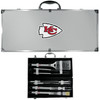 Kansas City Chiefs 8 pc Stainless Steel BBQ Set w/Metal Case