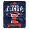 Illinois Fighting Illini Blanket 50x60 Raschel Label Design