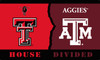 Texas Tech - Texas A&M 3 Ft. X 5 Ft. Flag W/Grommets - Rivalry House Divided