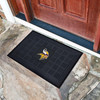 Minnesota Vikings Medallion Door Mat Viking Head Primary Logo Black