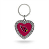 Arizona Cardinals Rhinestone Heart Keychain