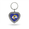 Los Angeles Rams Rhinestone Heart Keychain
