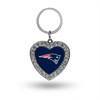New England Patriots Rhinestone Heart Keychain