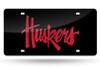Nebraska Cornhuskers License Plate Laser Cut Black