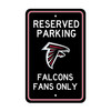 Atlanta Falcons Team Color Reserved Parking Sign Decor 18in. X 11.5in. Lightweight