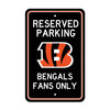 Cincinnati Bengals Team Color Reserved Parking Sign Decor 18in. X 11.5in. Lightweight