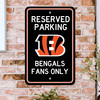Cincinnati Bengals Team Color Reserved Parking Sign Decor 18in. X 11.5in. Lightweight