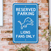 Detroit Lions Team Color Reserved Parking Sign Decor 18in. X 11.5in. Lightweight