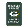 Green Bay Packers Team Color Reserved Parking Sign Decor 18in. X 11.5in. Lightweight