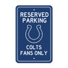 Indianapolis Colts Team Color Reserved Parking Sign Decor 18in. X 11.5in. Lightweight