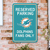 Miami Dolphins Team Color Reserved Parking Sign Decor 18in. X 11.5in. Lightweight