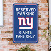 New York Giants Team Color Reserved Parking Sign Decor 18in. X 11.5in. Lightweight