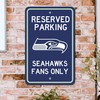 Seattle Seahawks Team Color Reserved Parking Sign Decor 18in. X 11.5in. Lightweight