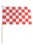 Red & White Checkered 12x18in Stick Flag
