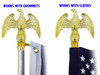 8ft Silver Flag Pole and Gold Base Kit (Eagle Top)