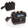 Seattle Seahawks Beer Caddy Cooler Tote with Opener, (Black with Brown Accents)