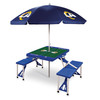 Los Angeles Rams Picnic Table Portable Folding Table with Seats and Umbrella, (Blue)