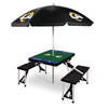 Los Angeles Rams Picnic Table Portable Folding Table with Seats and Umbrella, (Black)