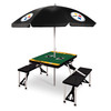 Pittsburgh Steelers Picnic Table Portable Folding Table with Seats and Umbrella, (Black)