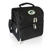 Green Bay Packers Pranzo Lunch Bag Cooler with Utensils NFL Lunch Tote, (Black)