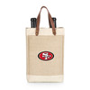 San Francisco 49ers Pinot Jute 2 Bottle Insulated Wine Bag, (Beige)