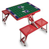 New York Giants Football Field Picnic Table Portable Folding Table with Seats, (Red)