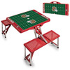 San Francisco 49ers Football Field Picnic Table Portable Folding Table with Seats, (Red)