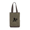 Oakland Athletics 2 Bottle Insulated Wine Cooler Bag (Khaki Green with Beige Accents)