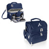 Atlanta Braves Pranzo Lunch Bag Cooler with Utensils MLB Lunch Tote (Navy Blue)