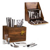 Pittsburgh Pirates Madison Acacia Tabletop Bar Set (Acacia Wood)