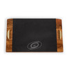Carolina Hurricanes Covina Acacia and Slate Serving Tray, (Acacia Wood & Slate Black with Gold Accents)