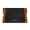 Washington Capitals Covina Acacia and Slate Serving Tray, (Acacia Wood & Slate Black with Gold Accents)