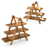 Illinois Fighting Illini Serving Ladder 3 Tiered Serving Station, (Acacia Wood)