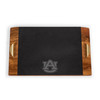 Auburn Tigers Covina Acacia and Slate Serving Tray, (Acacia Wood & Slate Black with Gold Accents)