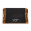 Virginia Tech Hokies Covina Acacia and Slate Serving Tray, (Acacia Wood & Slate Black with Gold Accents)
