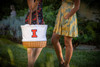 Illinois Fighting Illini Coronado Canvas and Willow Basket Tote, (Beige Canvas)