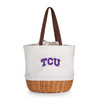 TCU Horned Frogs Coronado Canvas and Willow Basket Tote, (Beige Canvas)