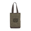 Auburn Tigers 2 Bottle Insulated Wine Cooler Bag, (Khaki Green with Beige Accents)