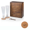 Arkansas Razorbacks Pilsner Beer Glass Gift Set, (Acacia Wood)