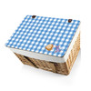 Ratatouille Canasta Wicker Basket, (Beige Canvas with Blue Lid)