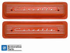 Chevy Small Block 1987-1998 Center Bolt CORVETTE® Script And Fins Valve Covers - Orange Powder Coated