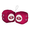 San Francisco 49ers Team Color Fuzzy Dice D√©cor 3" Set Oval SF Primary Logo