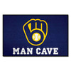 Milwaukee Brewers Man Cave Starter Mat Accent Rug - 19in. x 30in. MB Glove Cap Logo