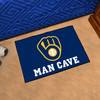 Milwaukee Brewers Man Cave Starter Mat Accent Rug - 19in. x 30in. MB Glove Cap Logo