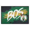 Boston Celtics Slogan Starter Mat Accent Rug - 19in. x 30in. Circular Leprachaun Primary Logo & "Bos"