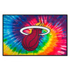 Miami Heat Tie Dye Starter Mat Accent Rug - 19in. x 30in. Flaming Basketball Primary Logo
