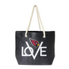 Arizona Cardinals Love Tote Bag NFL Fan Tote Travel Shopping Bag