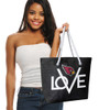 Arizona Cardinals Love Tote Bag NFL Fan Tote Travel Shopping Bag