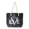 Baltimore Ravens Love Tote Bag NFL Fan Tote Travel Shopping Bag